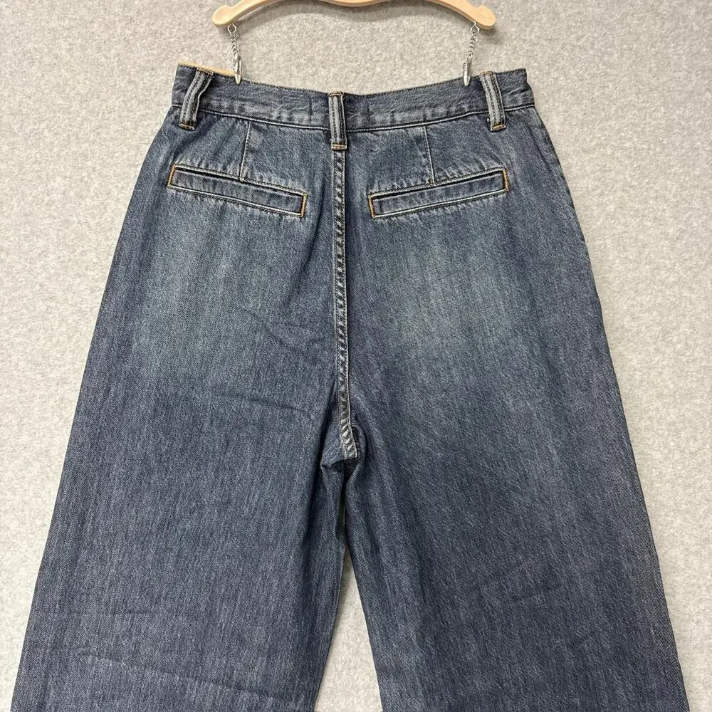 Madewell Women's Straight-Leg Wide Jeans in Dark Blue - Picture 6 of 12